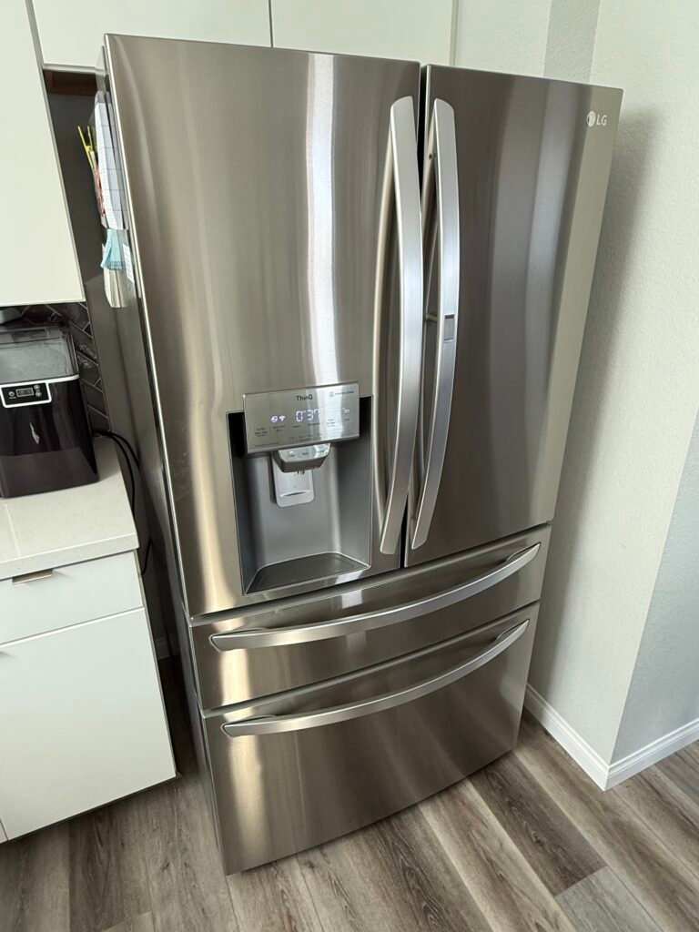 LG refrigerator being serviced in a Las Vegas home